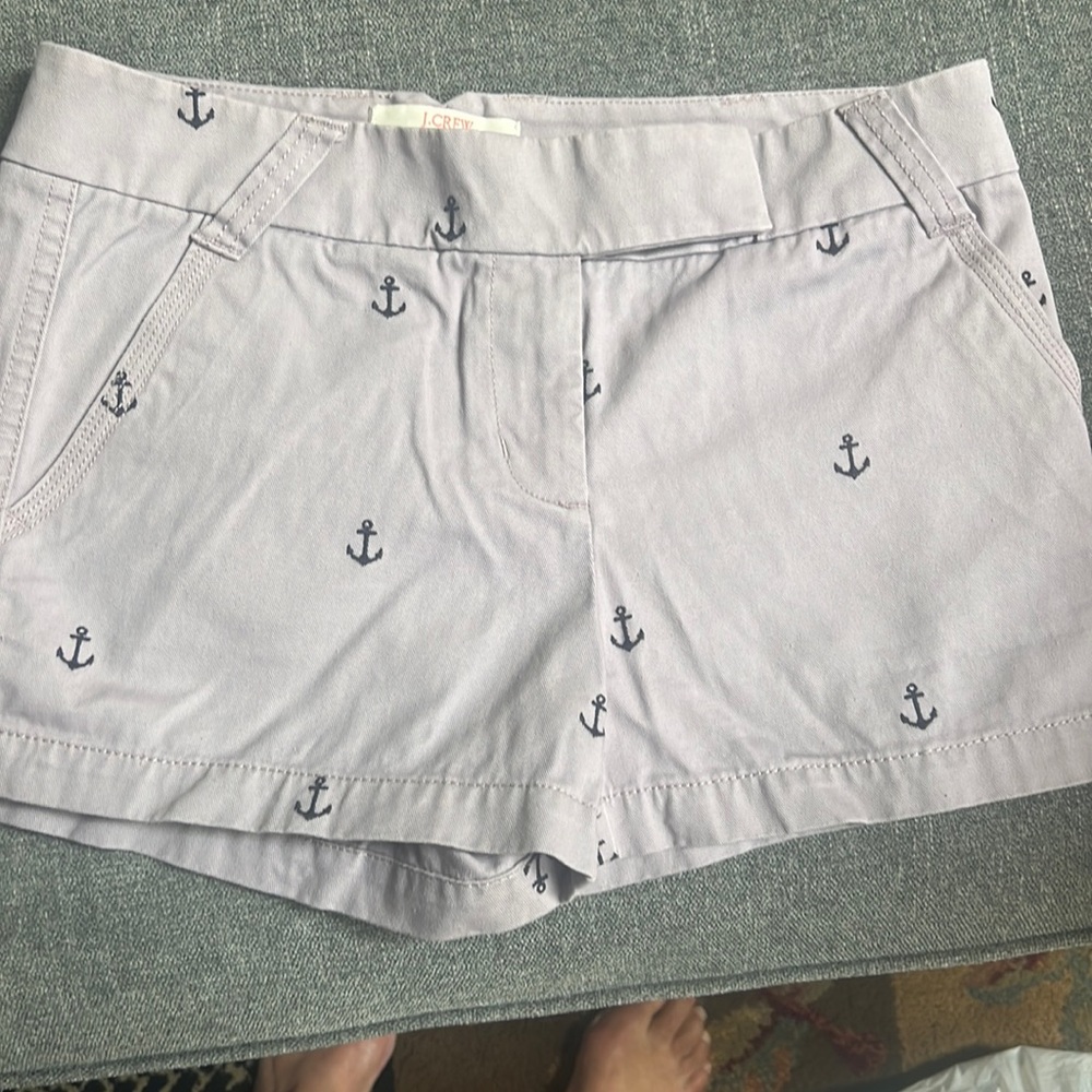 J Crew purple with navy embroidered anchors